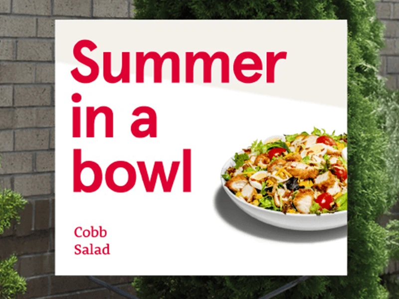 Summer in a bowl Cobb Salad outdoor sign