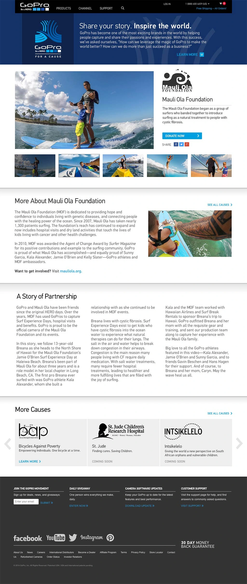 Mauli Ola Foundation partner page, shown in full.