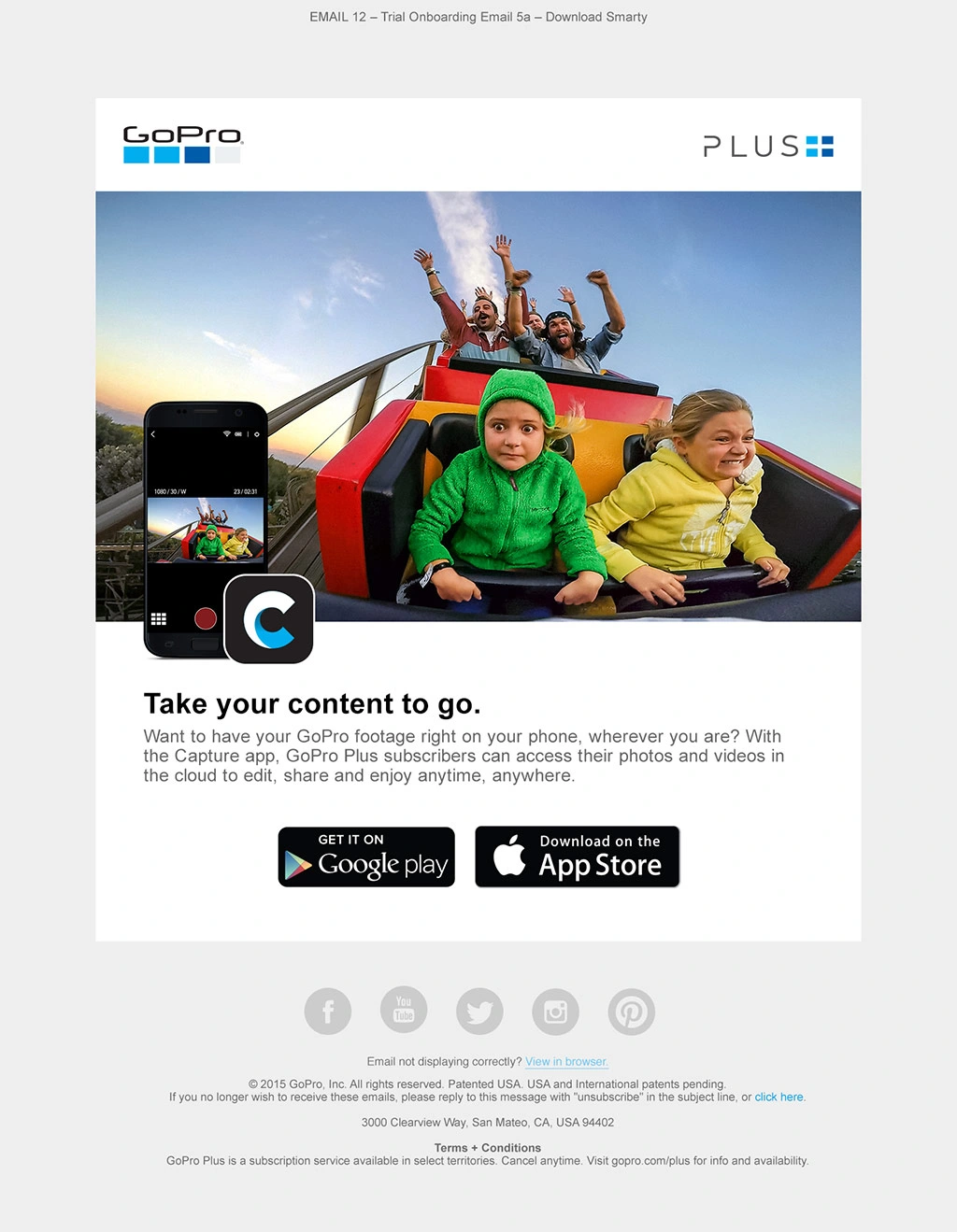 GoPro Plus lifecycle email 9, shown in full.