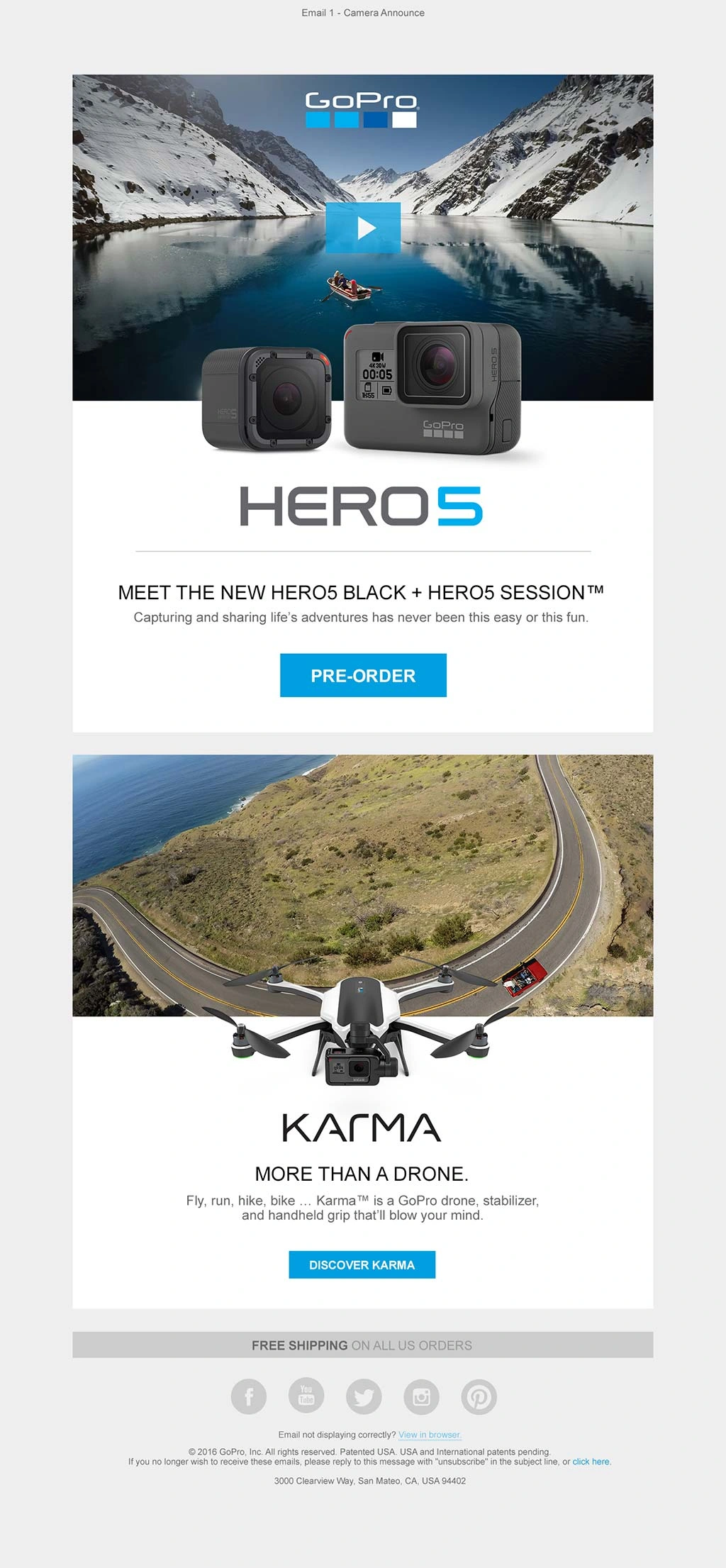 HERO5 launch email 1, shown in full.