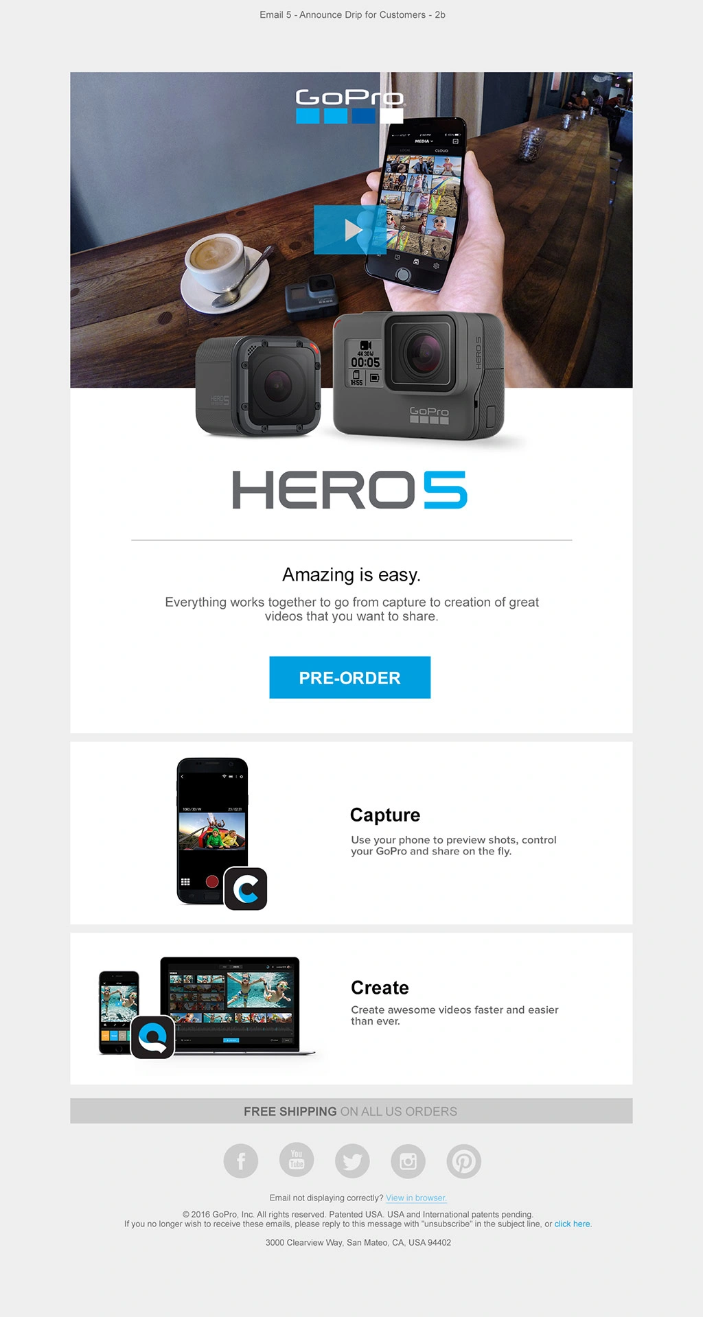 HERO5 launch email 3, shown in full.