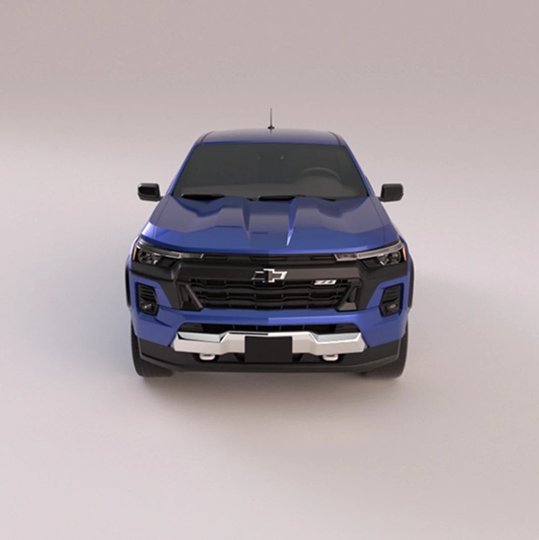 Sourced 3D vehicle reference 2: a blue pickup without the bike rack.