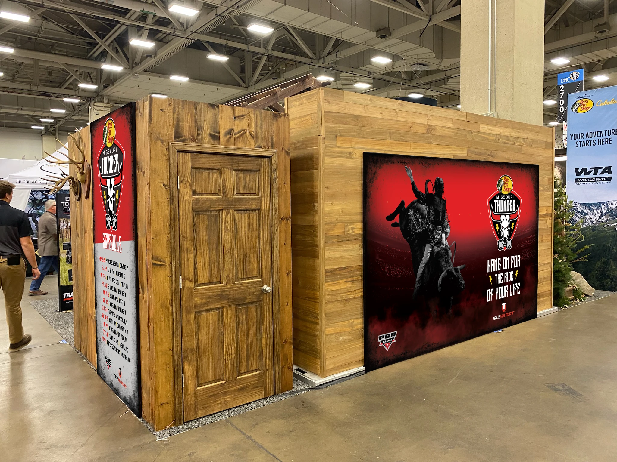 Missouri Thunder campaign displayed on the expo booth LED wall.